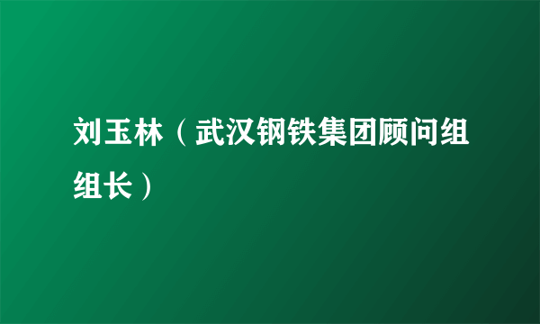 刘玉林（武汉钢铁集团顾问组组长）