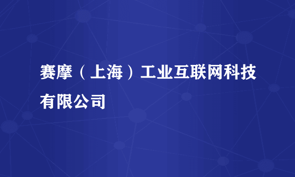 赛摩（上海）工业互联网科技有限公司