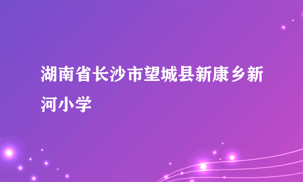 湖南省长沙市望城县新康乡新河小学