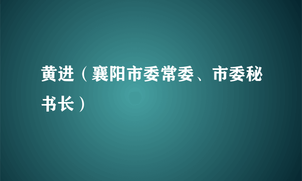 黄进（襄阳市委常委、市委秘书长）