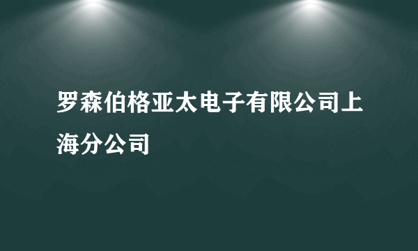 罗森伯格亚太电子有限公司上海分公司