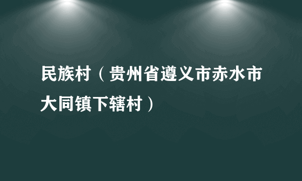 民族村（贵州省遵义市赤水市大同镇下辖村）