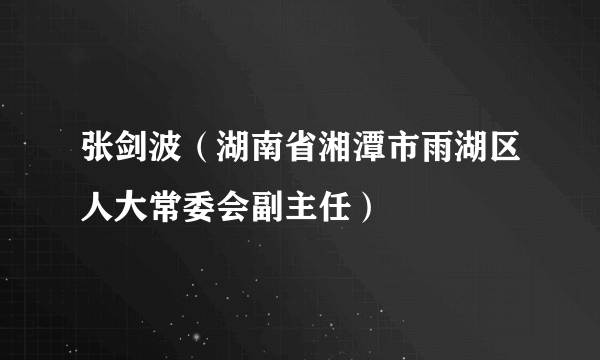 张剑波（湖南省湘潭市雨湖区人大常委会副主任）