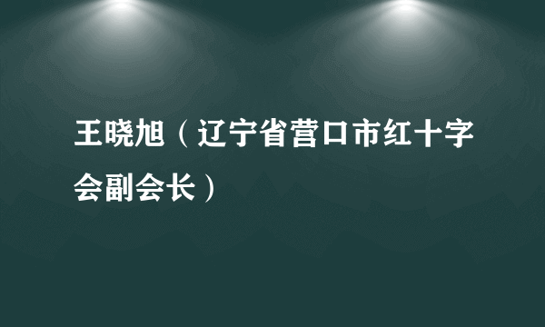 王晓旭（辽宁省营口市红十字会副会长）