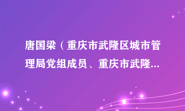 唐国梁（重庆市武隆区城市管理局党组成员、重庆市武隆区综合行政执法支队支队长）