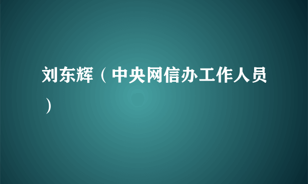 刘东辉（中央网信办工作人员）