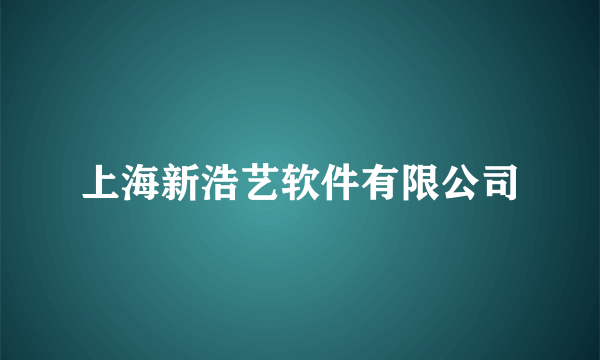 上海新浩艺软件有限公司