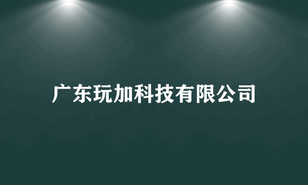 广东玩加科技有限公司