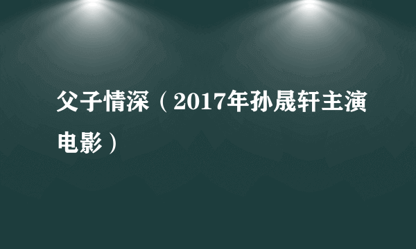 父子情深（2017年孙晟轩主演电影）