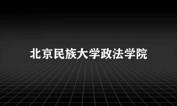 北京民族大学政法学院