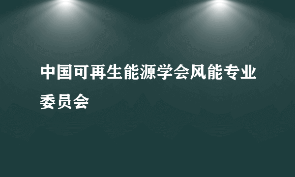 中国可再生能源学会风能专业委员会