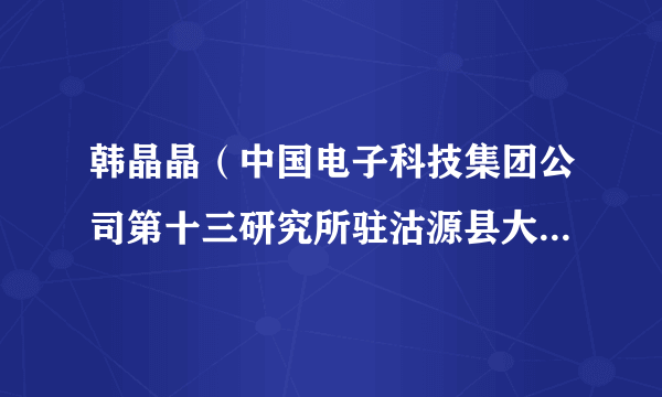 韩晶晶（中国电子科技集团公司第十三研究所驻沽源县大元房子村工作队员）