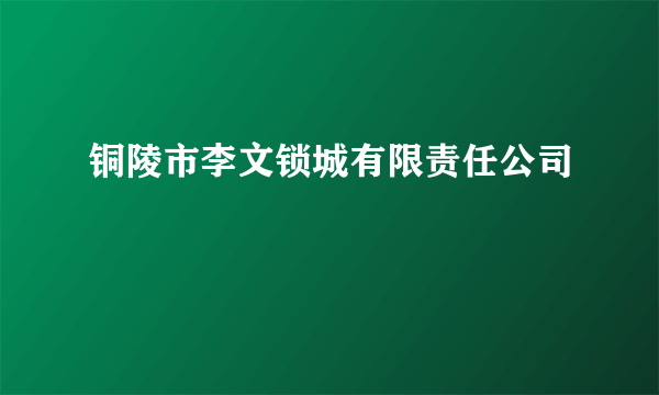 铜陵市李文锁城有限责任公司