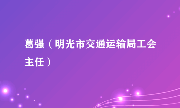 葛强（明光市交通运输局工会主任）