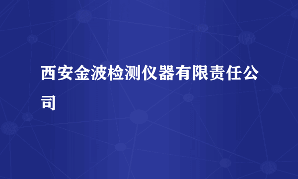 西安金波检测仪器有限责任公司