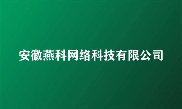 安徽燕科网络科技有限公司