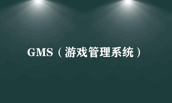 GMS（游戏管理系统）