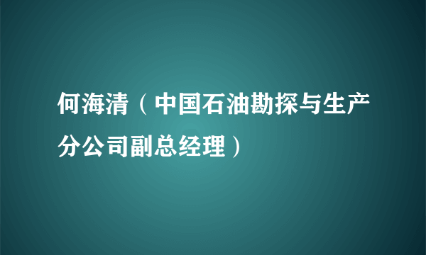 何海清（中国石油勘探与生产分公司副总经理）