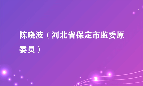 陈晓波（河北省保定市监委原委员）