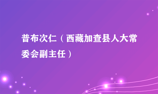 普布次仁（西藏加查县人大常委会副主任）