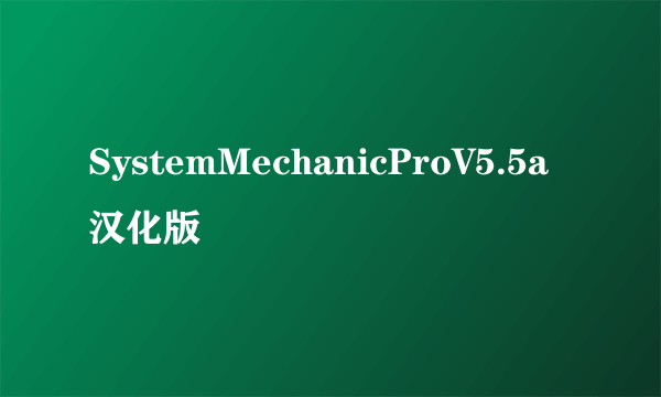 SystemMechanicProV5.5a汉化版