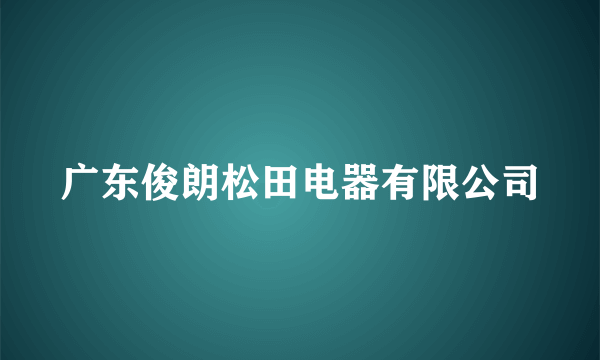 广东俊朗松田电器有限公司