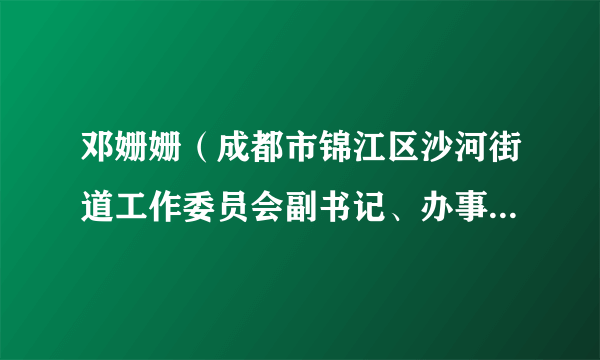 邓姗姗（成都市锦江区沙河街道工作委员会副书记、办事处主任）