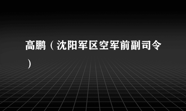 高鹏（沈阳军区空军前副司令）