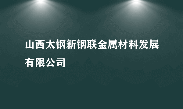 山西太钢新钢联金属材料发展有限公司