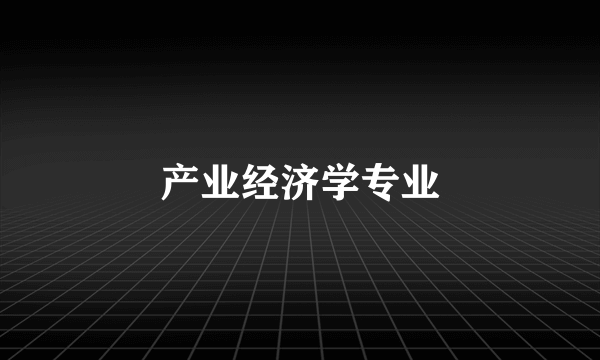 产业经济学专业