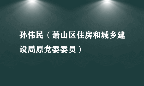 孙伟民（萧山区住房和城乡建设局原党委委员）