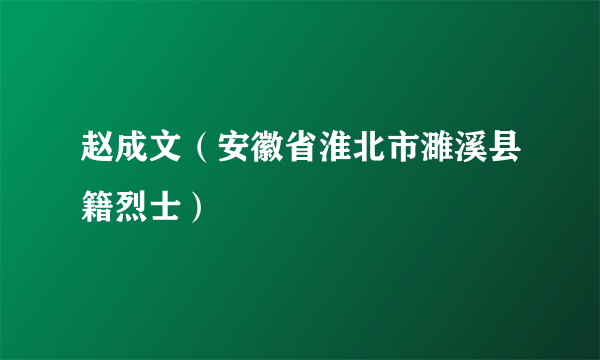 赵成文（安徽省淮北市濉溪县籍烈士）