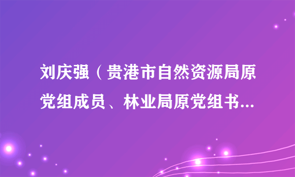 刘庆强（贵港市自然资源局原党组成员、林业局原党组书记、副局长）