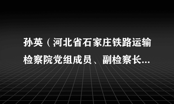 孙英（河北省石家庄铁路运输检察院党组成员、副检察长、检察委员会委员、检察员）