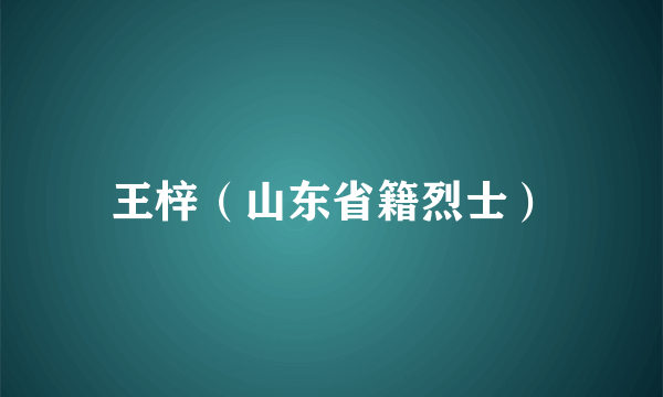 王梓（山东省籍烈士）