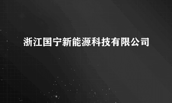 浙江国宁新能源科技有限公司