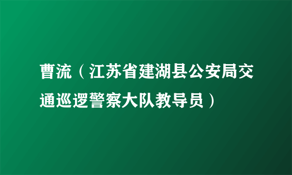 曹流（江苏省建湖县公安局交通巡逻警察大队教导员）