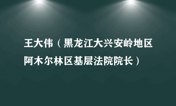 王大伟（黑龙江大兴安岭地区阿木尔林区基层法院院长）