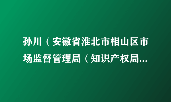 孙川（安徽省淮北市相山区市场监督管理局（知识产权局）局长）