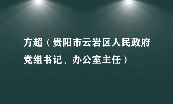 方超（贵阳市云岩区人民政府党组书记、办公室主任）