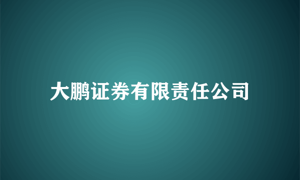 大鹏证券有限责任公司