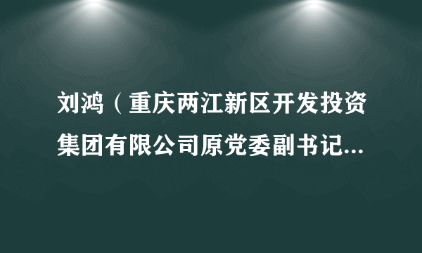 刘鸿（重庆两江新区开发投资集团有限公司原党委副书记、总裁）