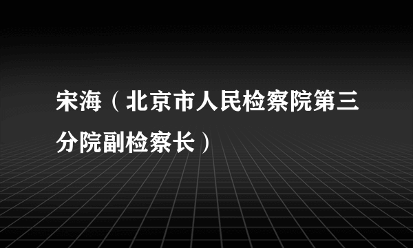 宋海（北京市人民检察院第三分院副检察长）