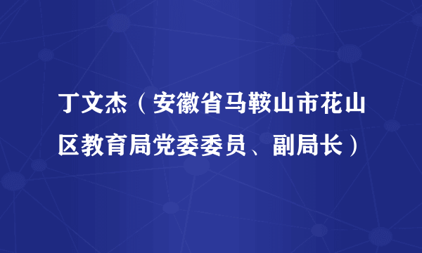 丁文杰（安徽省马鞍山市花山区教育局党委委员、副局长）