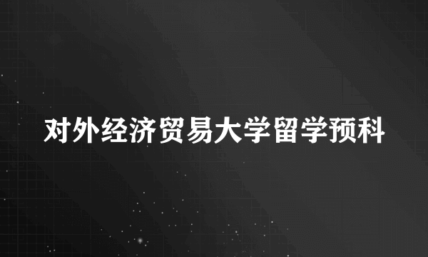 对外经济贸易大学留学预科