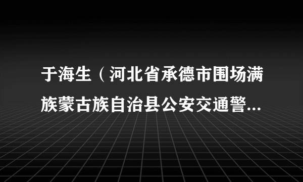 于海生（河北省承德市围场满族蒙古族自治县公安交通警察大队综合业务监管中心辅警）