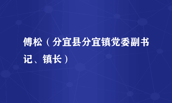 傅松（分宜县分宜镇党委副书记、镇长）