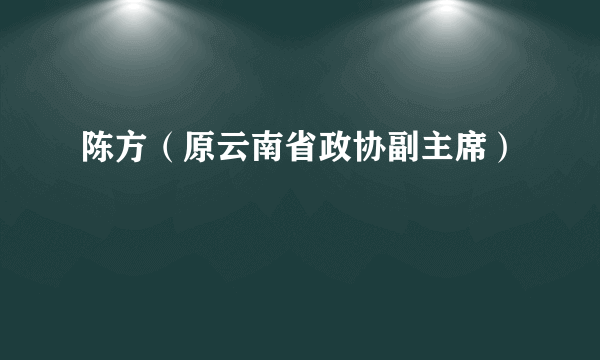 陈方（原云南省政协副主席）