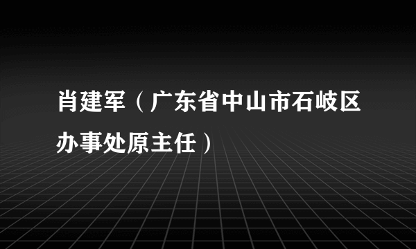 肖建军（广东省中山市石岐区办事处原主任）