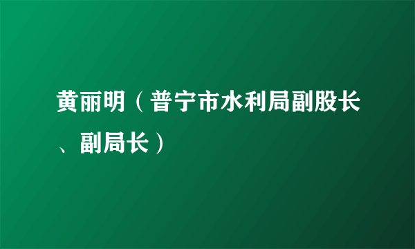 黄丽明（普宁市水利局副股长、副局长）